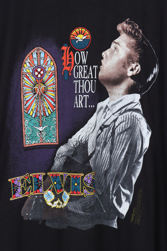 Vintage 1994 Elvis Presley 'How Great Thou Art' USA Made 50/50 Tee (XXL) - Vintage Sole Melbourne