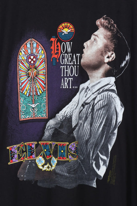 Vintage 1994 Elvis Presley 'How Great Thou Art' USA Made 50/50 Tee (XXL) - Vintage Sole Melbourne