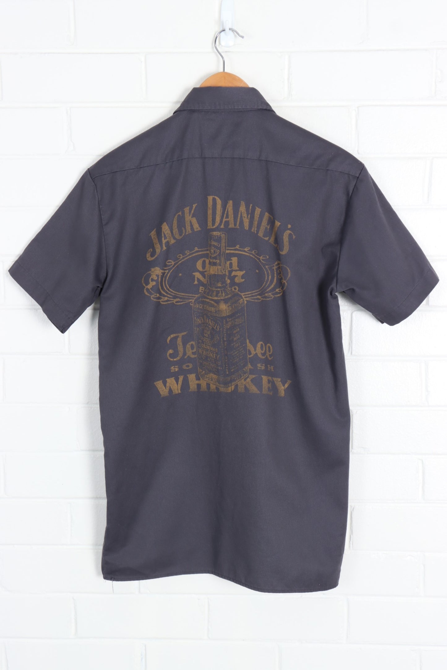 DICKIES ack Daniels Dark Grey J Workwear Short Sleeve Shirt (S) - Vintage Sole Melbourne
