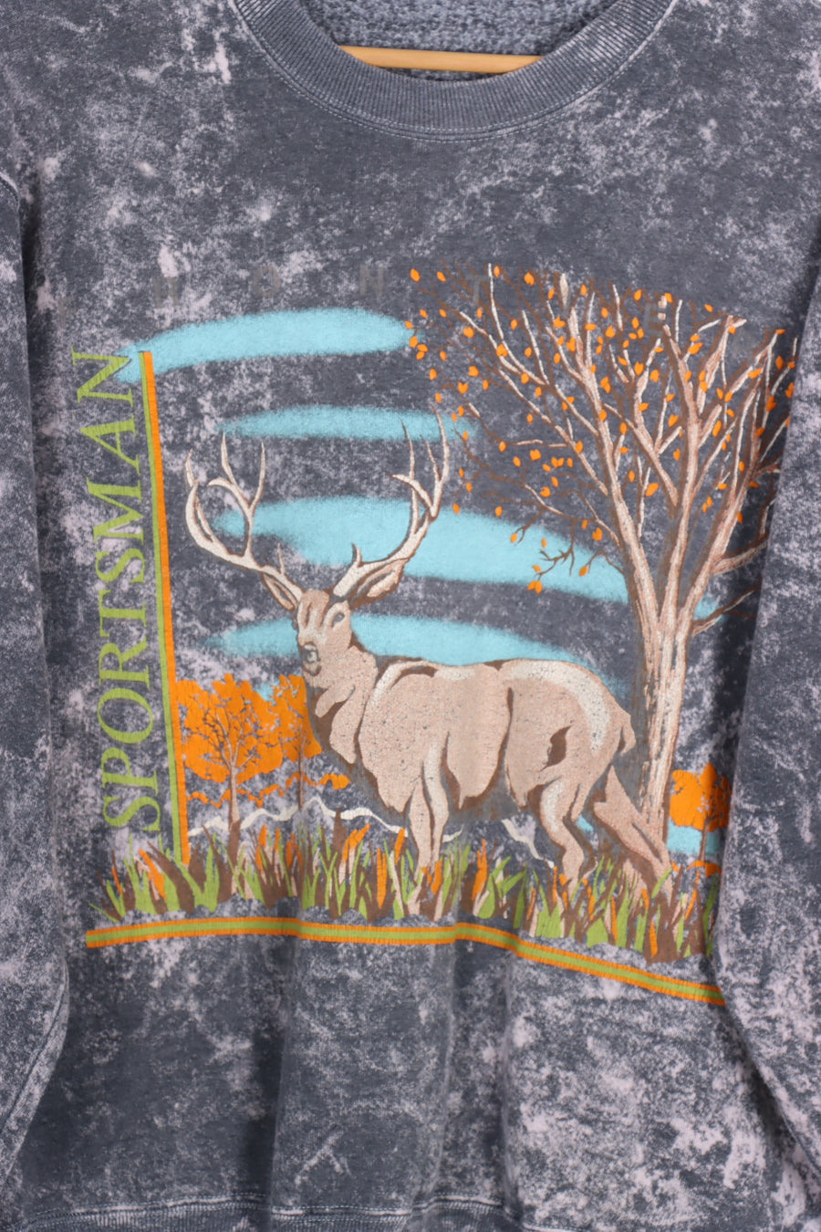Deer & Nature Sportsman Colourful Tie-Dye Washed Sweatshirt (L-XL)