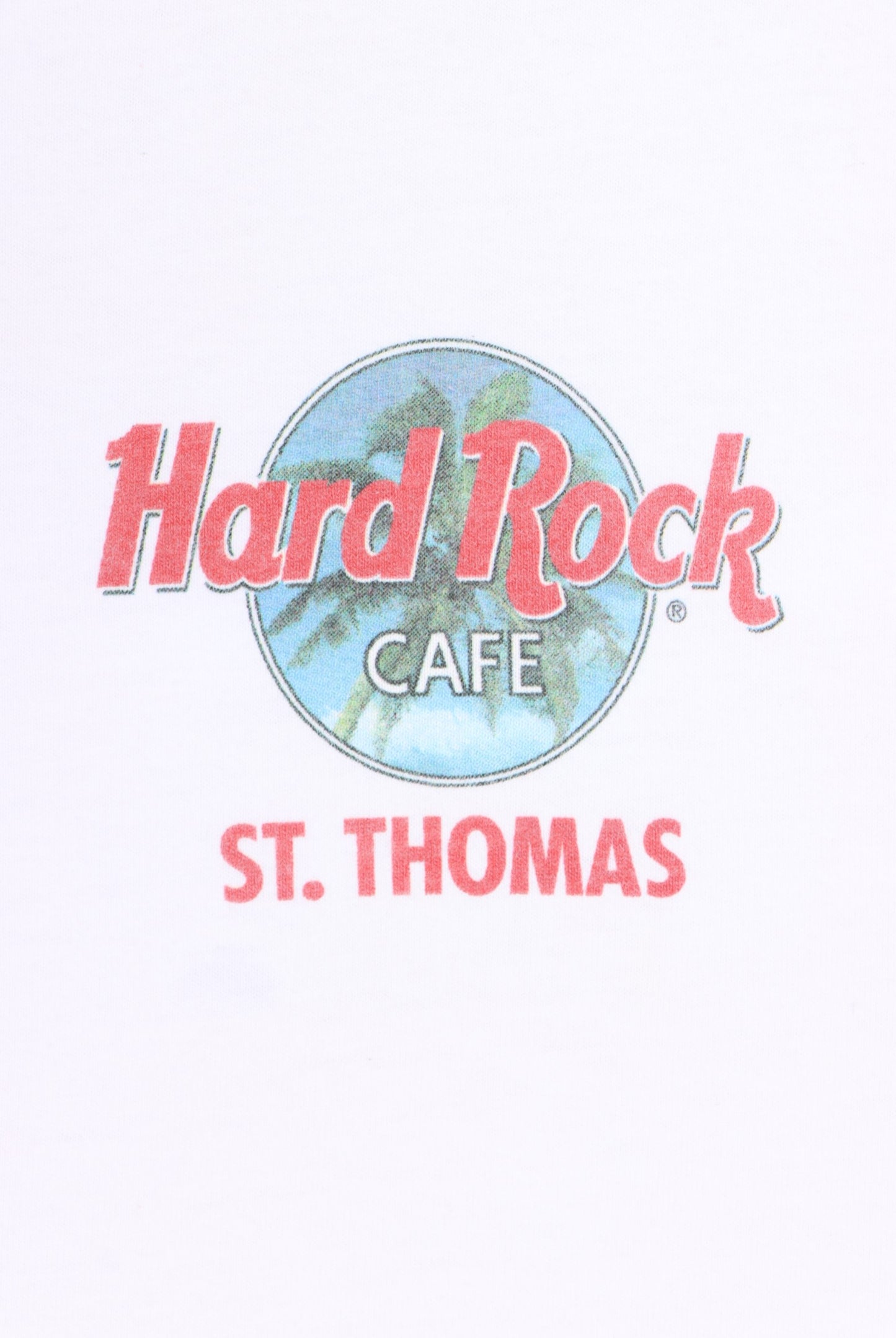 HARD ROCK CAFE St Thomas Front Back Beach Tall T-Shirt (L) - Vintage Sole Melbourne