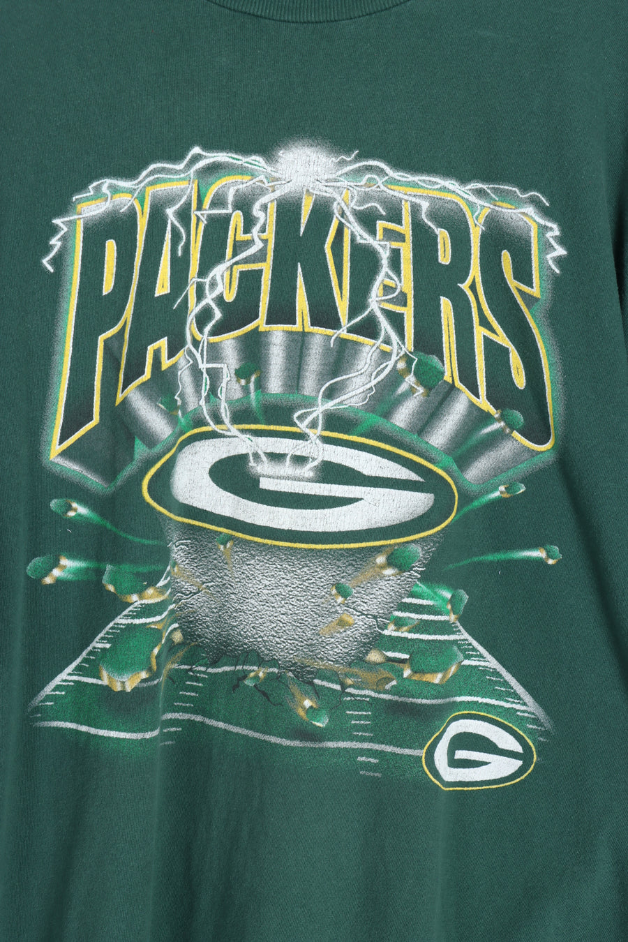 Green Bay Packers NFL Lightning Football Graphic Tee (XL) - Vintage Sole Melbourne