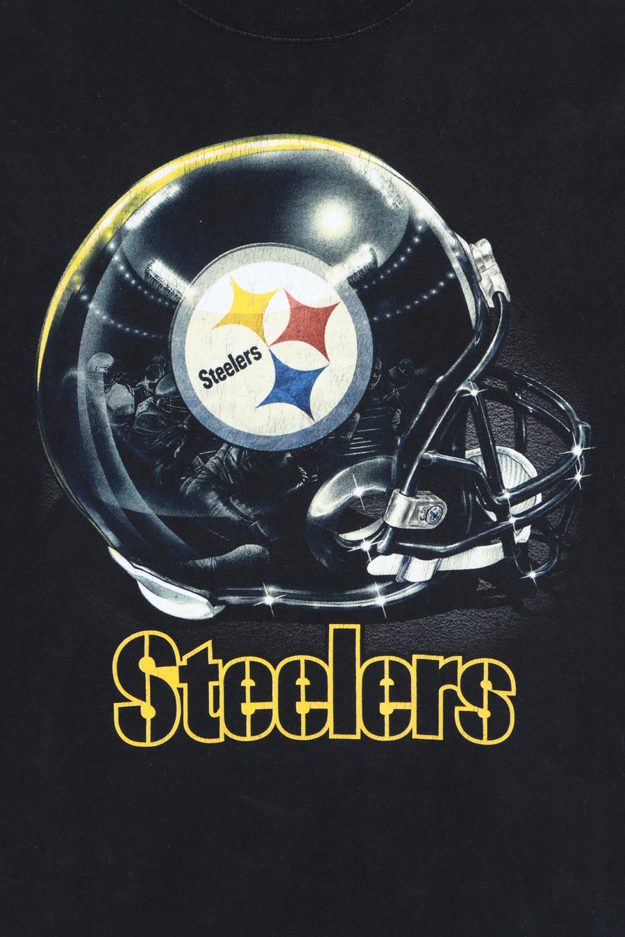 NFL Pittsburgh Steelers Big Logo Helmet T-Shirt (L) - Vintage Sole Melbourne
