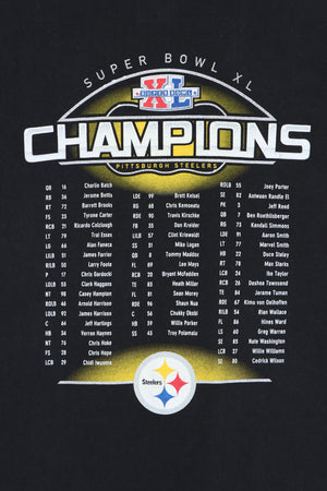 NFL Super Bowl Champions Pittsburgh Steelers Team Front Back Tee (L) - Vintage Sole Melbourne
