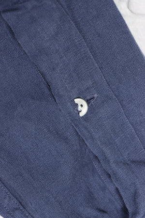 RALPH LAUREN POLO Blue Linen Long Sleeve Utility Shirt (L) - Vintage Sole Melbourne