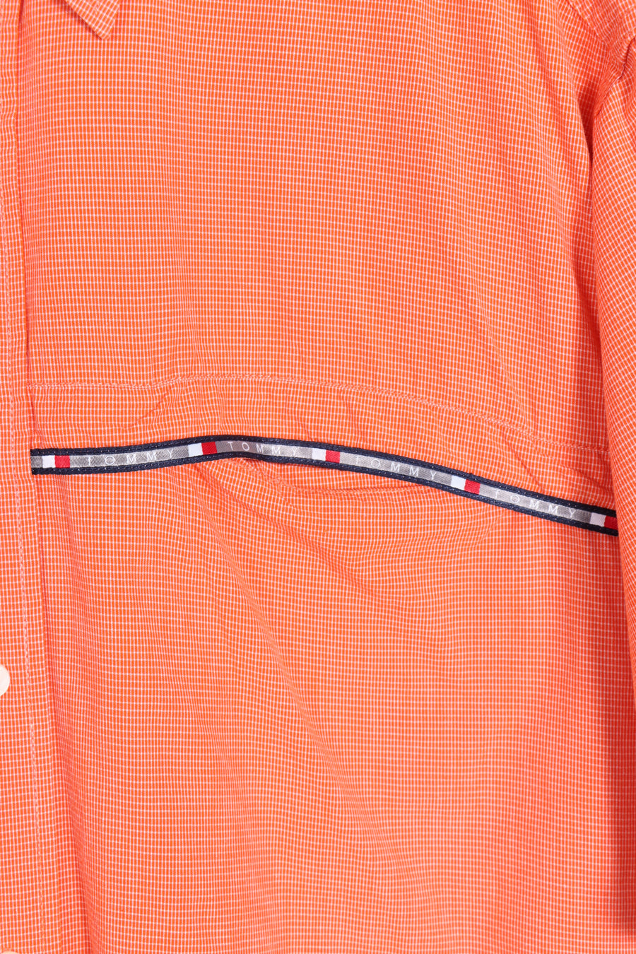 TOMMY HILFIGER Box Logo Pocket Detail Orange Short Sleeve Shirt (XL) - Vintage Sole Melbourne
