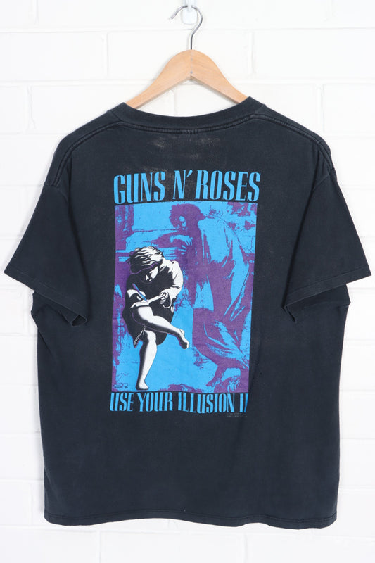 Guns N' Roses 1991 'Use Your Illusion' Front Back T-Shirt USA Made (L) - Vintage Sole Melbourne