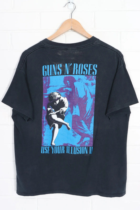 Guns N' Roses 1991 'Use Your Illusion' Front Back T-Shirt USA Made (L) - Vintage Sole Melbourne
