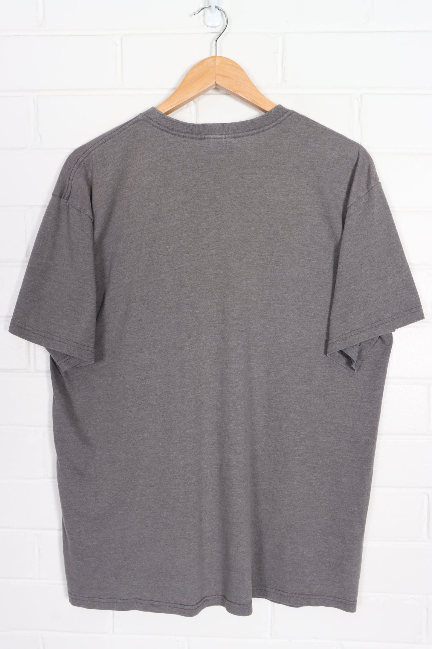 NIKE Taupe Embroidered Swoosh Logo Tee (L) - Vintage Sole Melbourne