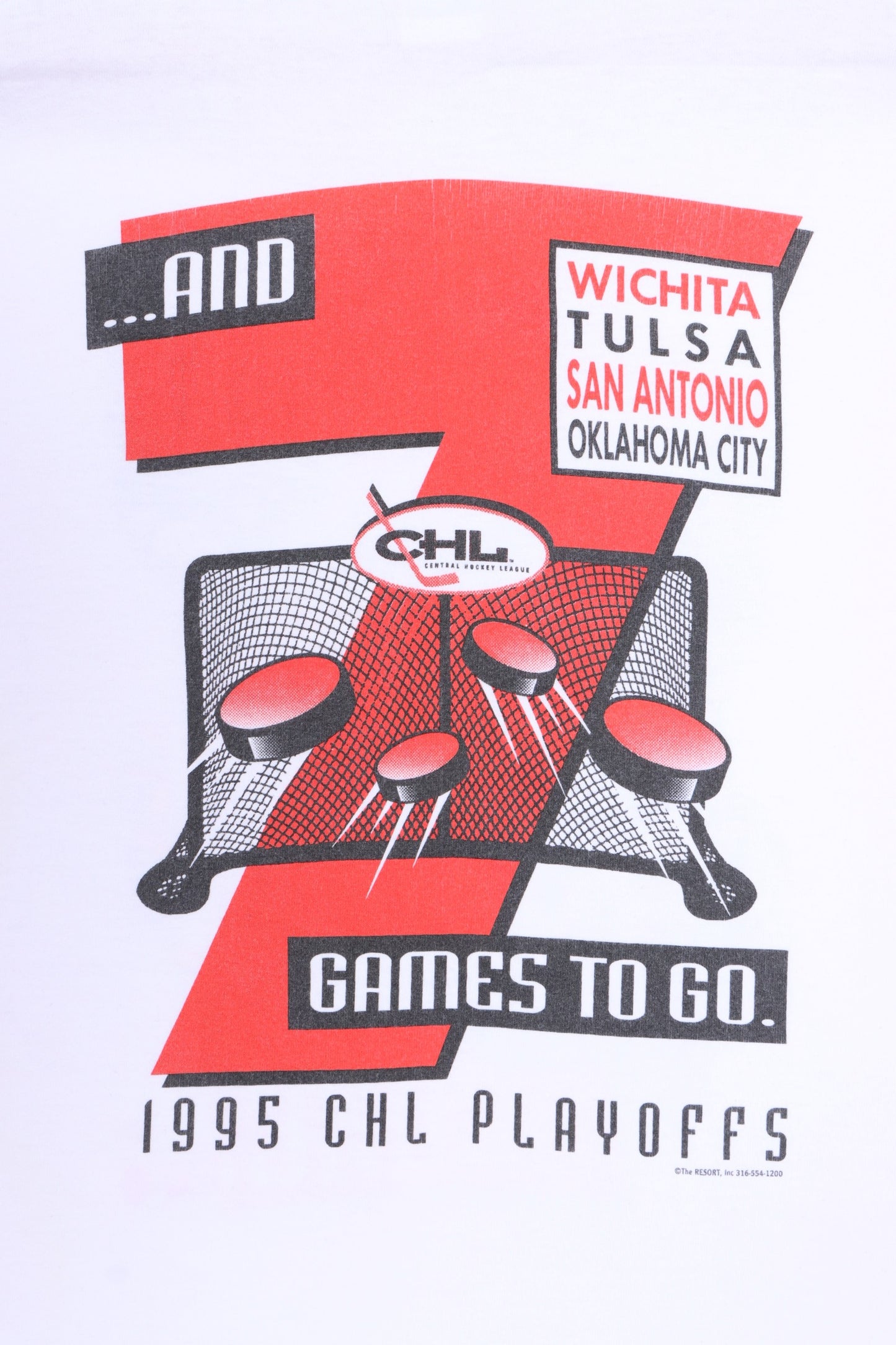 CHL 1995 Hockey Playoffs Single Stitch Front Back Tee (L) - Vintage Sole Melbourne