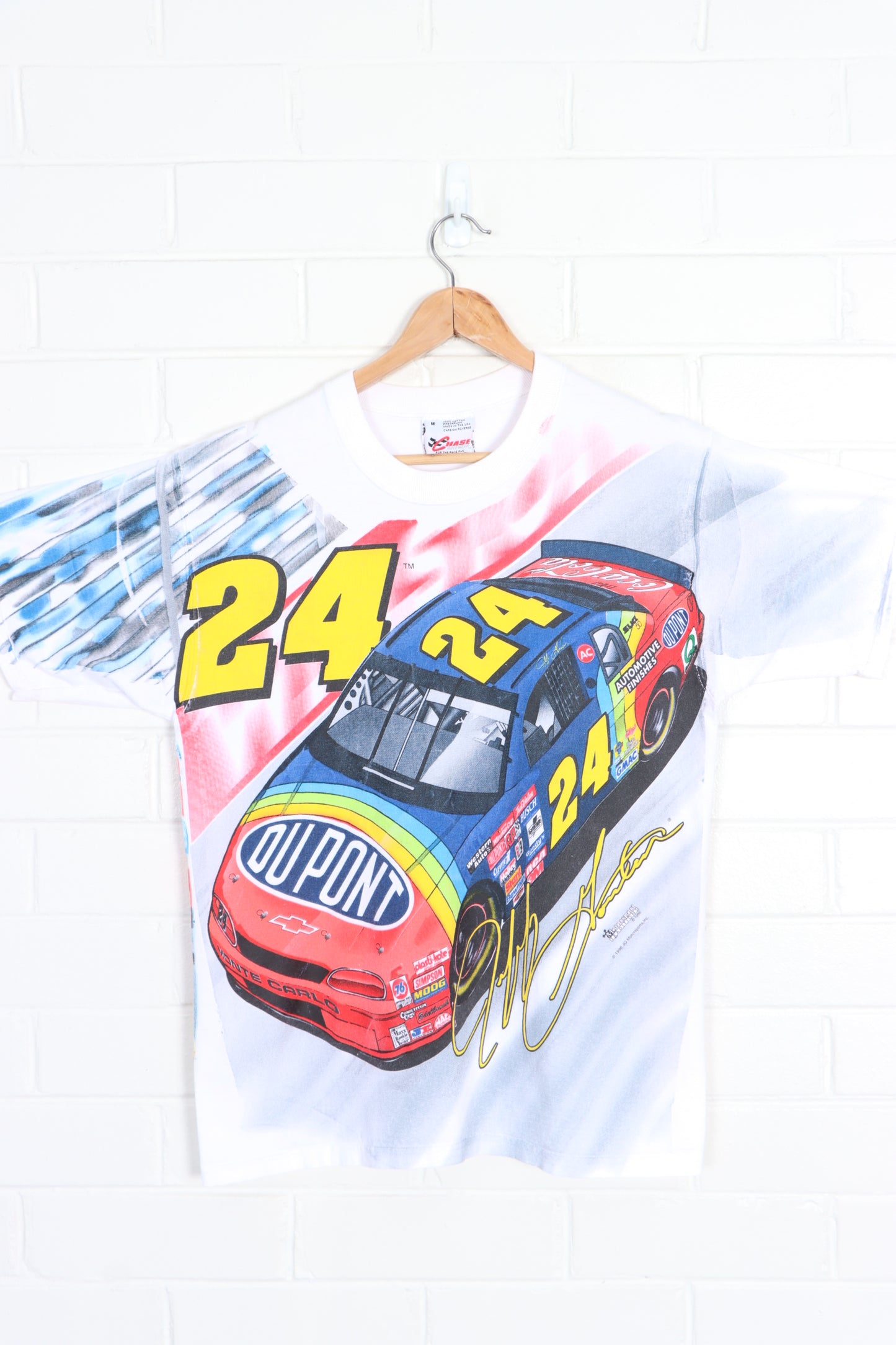 Jeff Gordon #24 Du Pont 1996 All Over T-Shirt USA Made (M) - Vintage Sole Melbourne