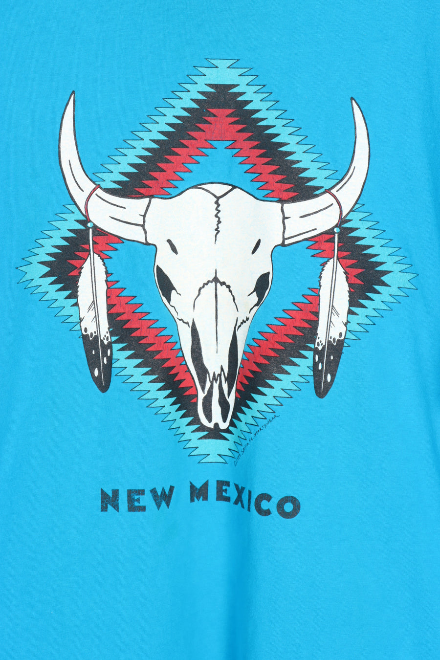 1989 Vintage New Mexico Aztec Skull & Feather Print Tee (XL)