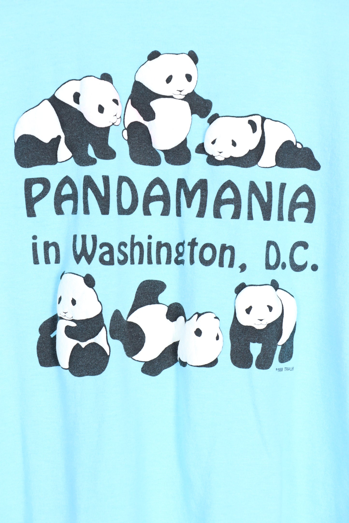 1988 Vintage 'Pandamania in Washington D.C.' Puff Print Pandas Tee (M) - Vintage Sole Melbourne