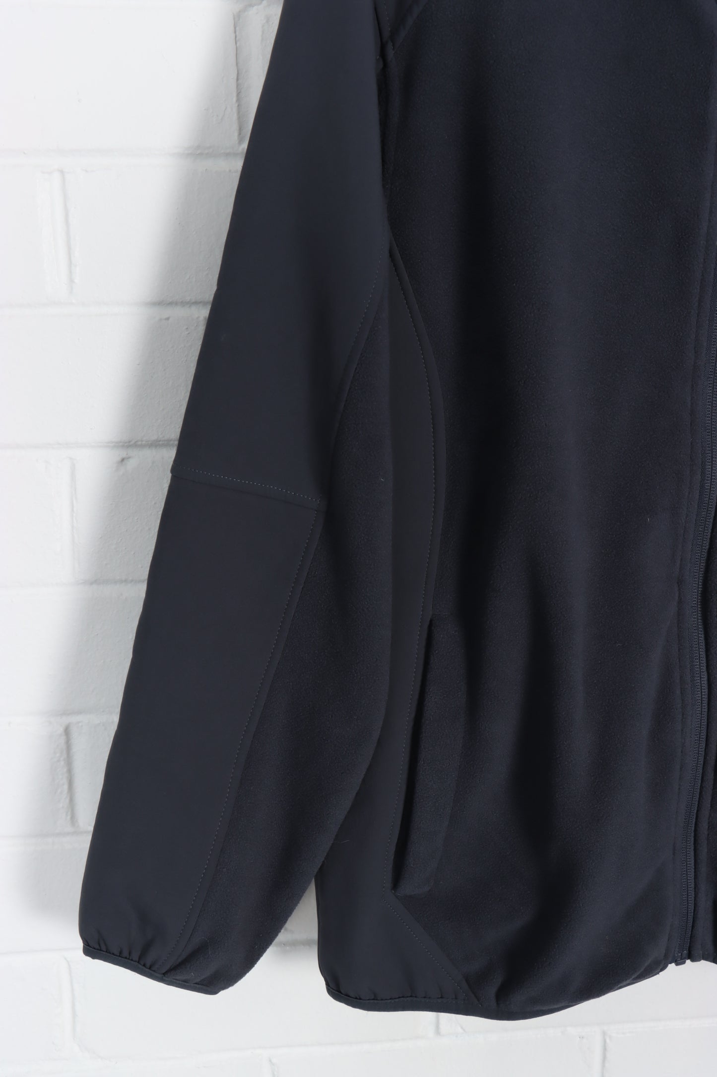 REEBOK Dark Grey Panel Zip Up Fleece (L) - Vintage Sole Melbourne