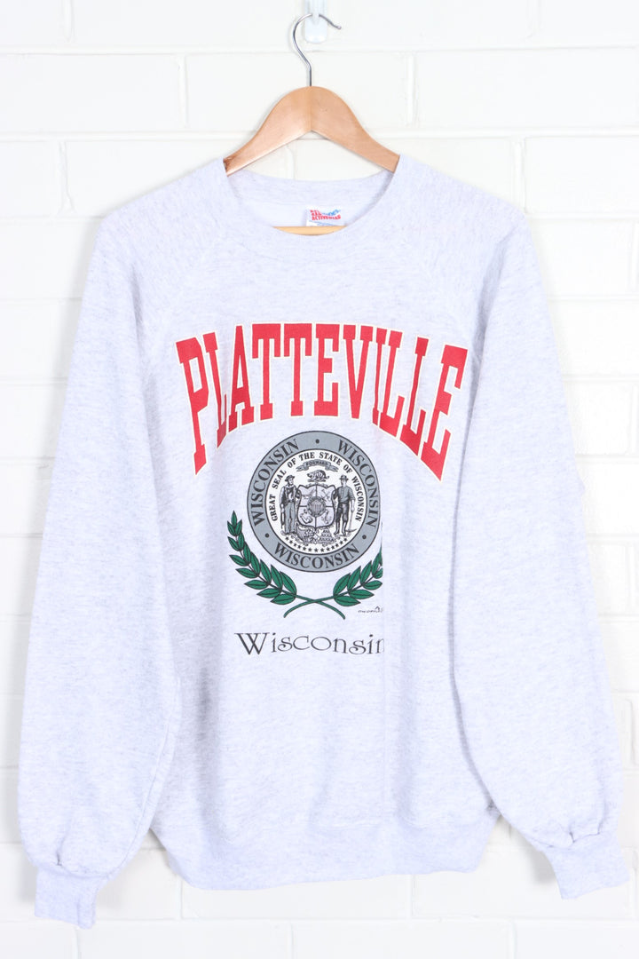 Wisconsin 1992 Platteville State Seal Sweatshirt USA Made (L)