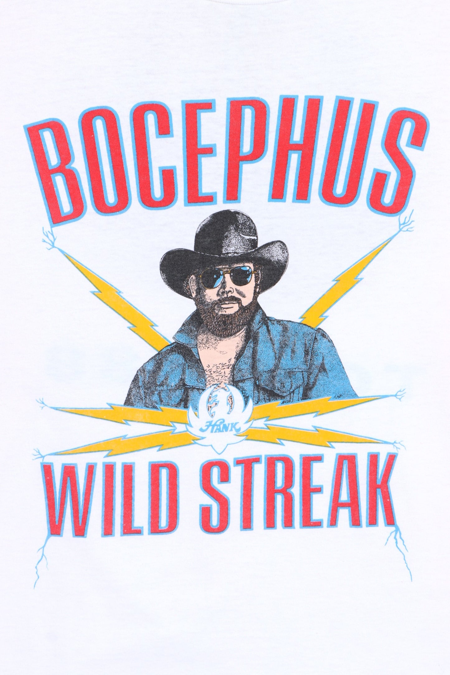 Hank Williams 'Bocephus Wild Streak' 1988 Tour Long Sleeve Single Stitch Tee (L) - Vintage Sole Melbourne
