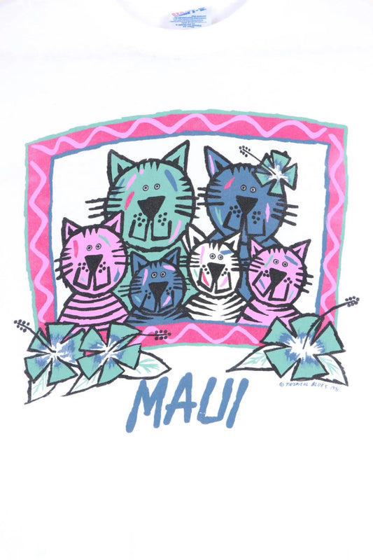 Maui Cats 1991 Tropical Blues Single Stitch Tee (XXL) - Vintage Sole Melbourne