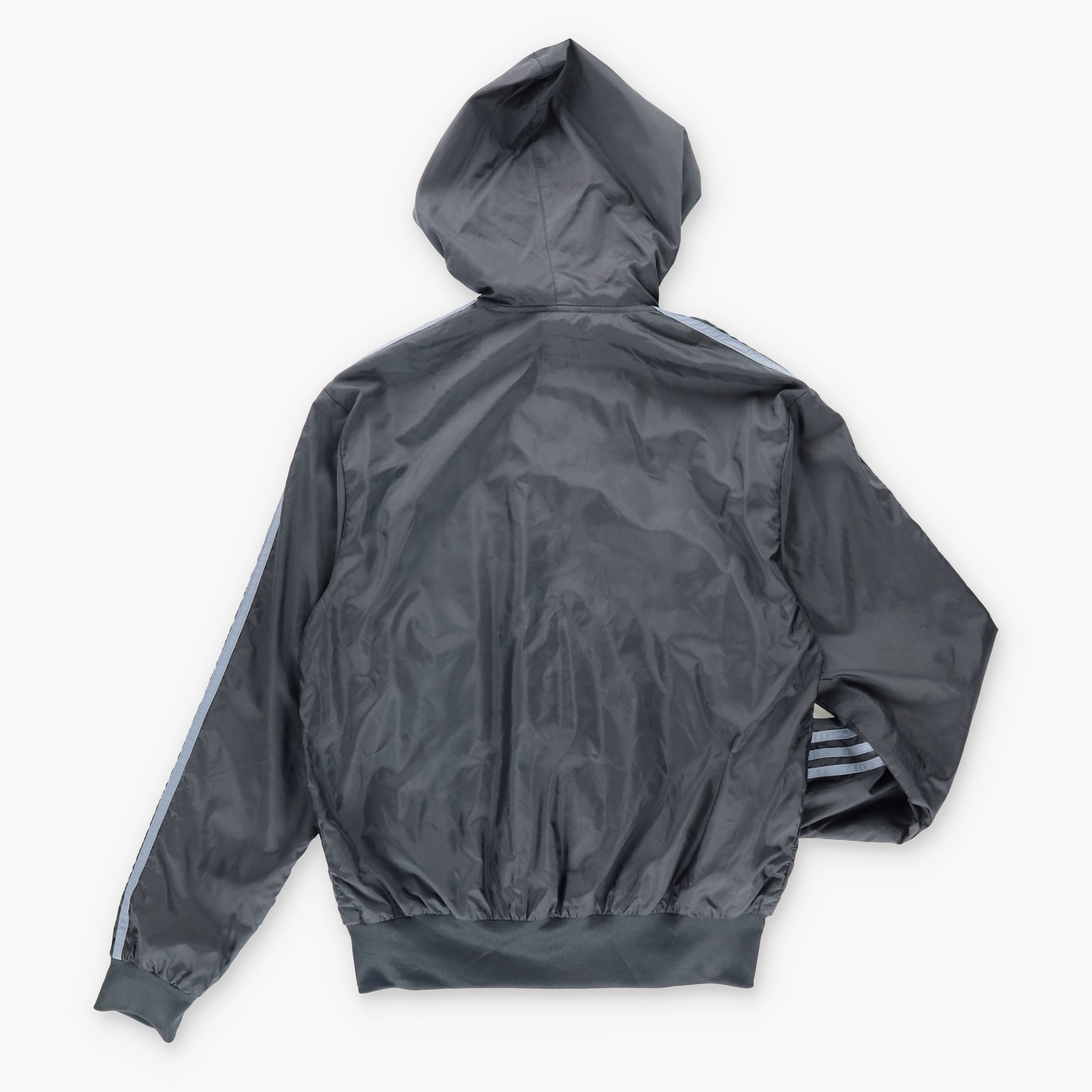 Vintage ADIDAS Embroidered Logo Grey & Black Windbreaker Jacket (M) Vintage Sole Melbourne