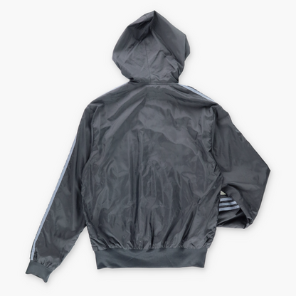 Vintage ADIDAS Embroidered Logo Grey & Black Windbreaker Jacket (M) Vintage Sole Melbourne