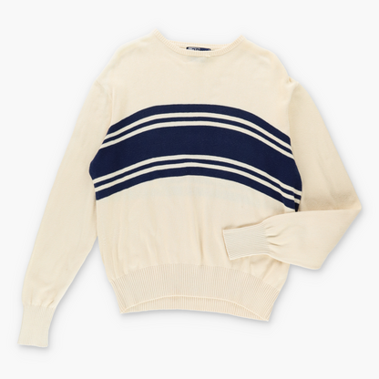 Vintage POLO RALPH LAUREN Navy Stripe Knit Sweater (L) Vintage Sole Melbourne