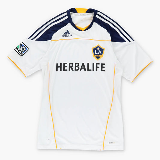 Vintage ADIDAS LA GALAXY MLS 2010/2011 Home Embroidered White Soccer Jersey (S)