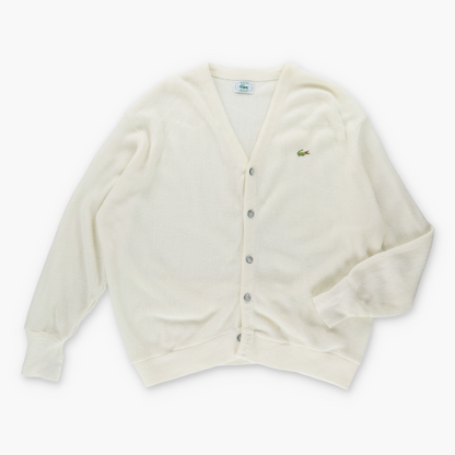 Vintage LACOSTE Izod Cream Button Up Lightweight Cardigan (XL) Vintage Sole Melbourne
