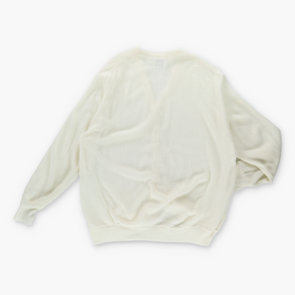 Vintage LACOSTE Izod Cream Button Up Lightweight Cardigan (XL) Vintage Sole Melbourne