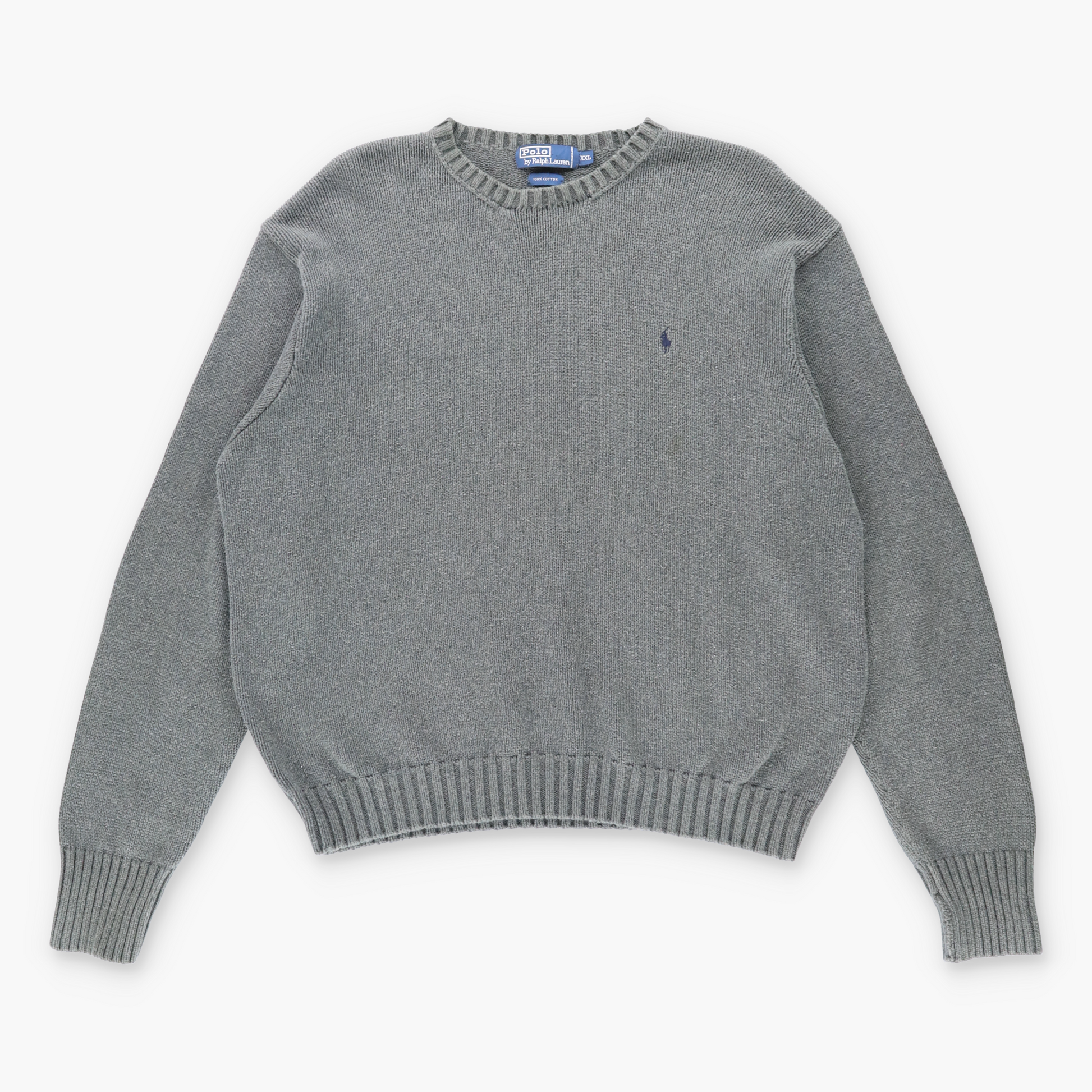 Vintage POLO RALPH LAUREN Embroidered Knit Grey & Black Sweater (XXL) Vintage Sole Melbourne