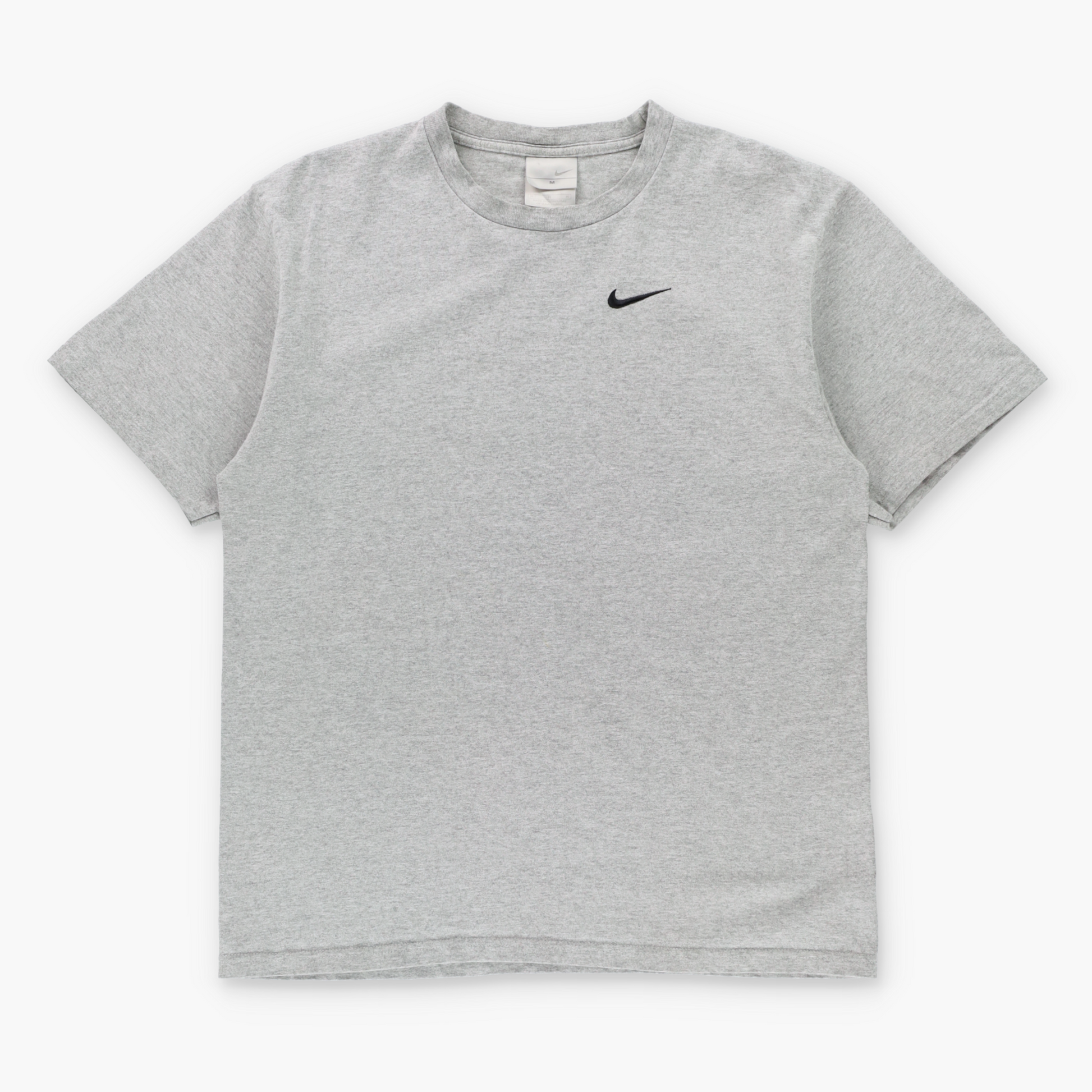 Vintage NIKE Big Embroidered Swoosh Logo Heather Grey T-Shirt (M-L) Vintage Sole Melbourne