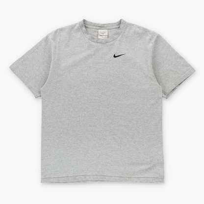 Vintage NIKE Big Embroidered Swoosh Logo Heather Grey T-Shirt (M-L) Vintage Sole Melbourne
