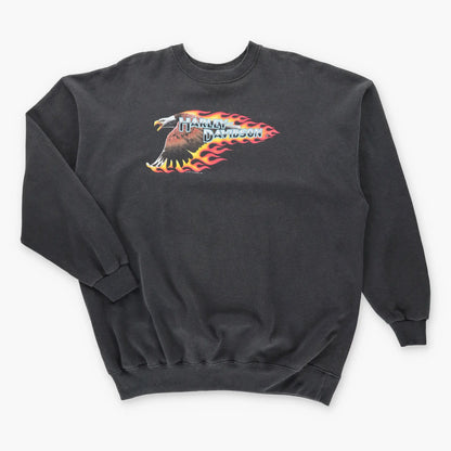 Vintage 80s HARLEY DAVIDSON "The Great American Freedom Machine" Houston Texas Sweatshirt USA Made (XXL)