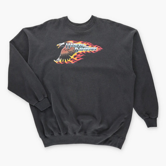 Vintage 80s HARLEY DAVIDSON "The Great American Freedom Machine" Houston Texas Sweatshirt USA Made (XXL)