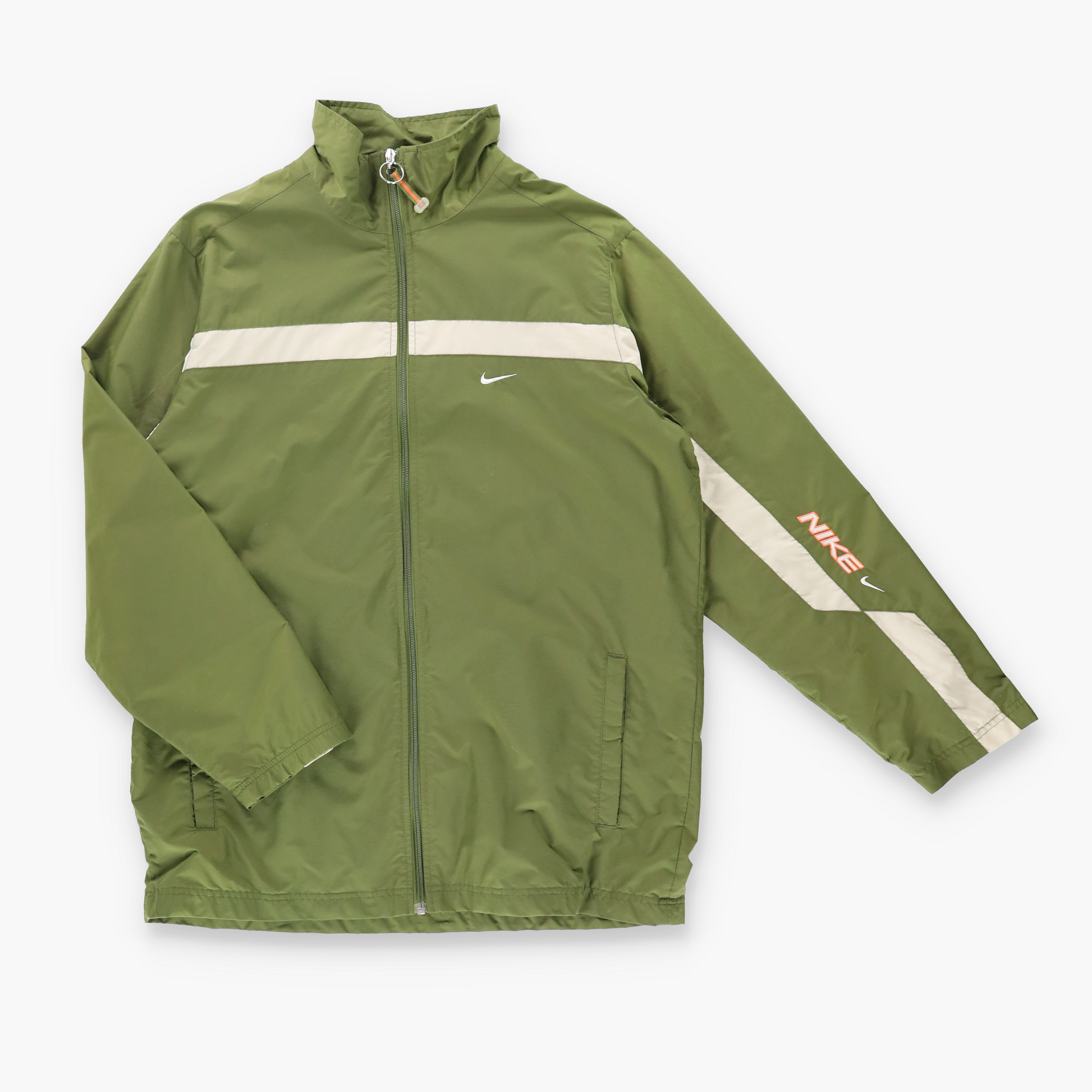 Vintage NIKE Embroidered Khaki Zip Up Windbreaker Jacket *Aubs Vintage Sole Melbourne