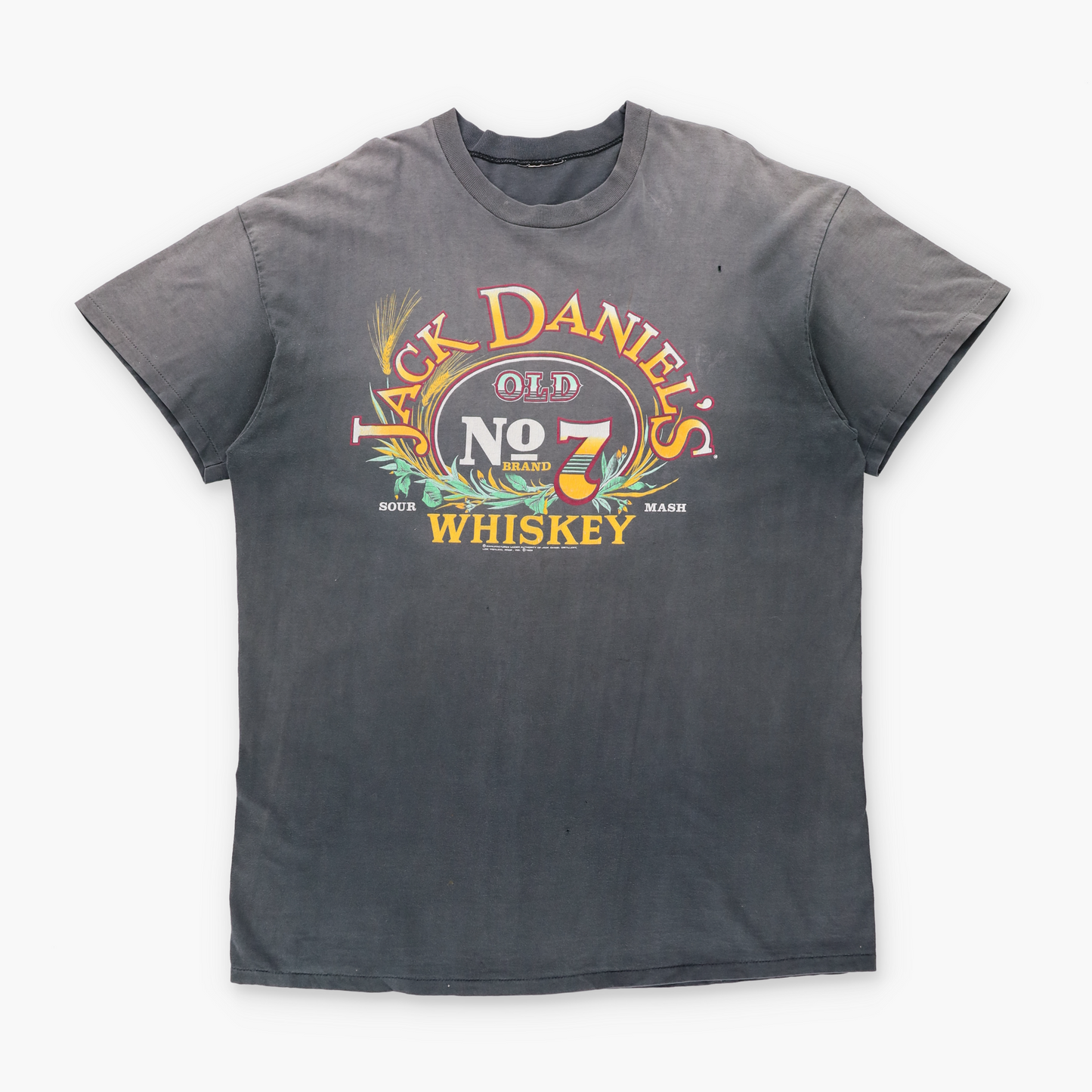 Jack Daniels Whiskey 1988 Single Stitch Faded Grey T-Shirt (XL TALL)