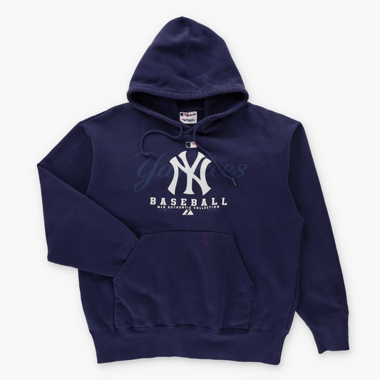 MAJESTIC ATHLETIC New York Yankees MLB Navy Hoodie Sweatshirt (L-XL)