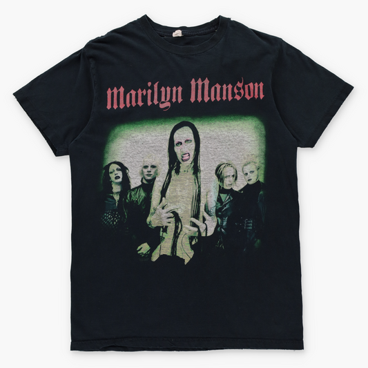 Marilyn Manson BAY ISLAND Y2K Style Black Band Tee (M-L)