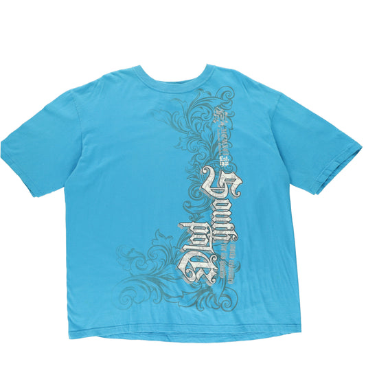 SOUTHPOLE Y2K 100% Cotton Paisley Graphic Glitter Print T-Shirt (XL-XXL)
