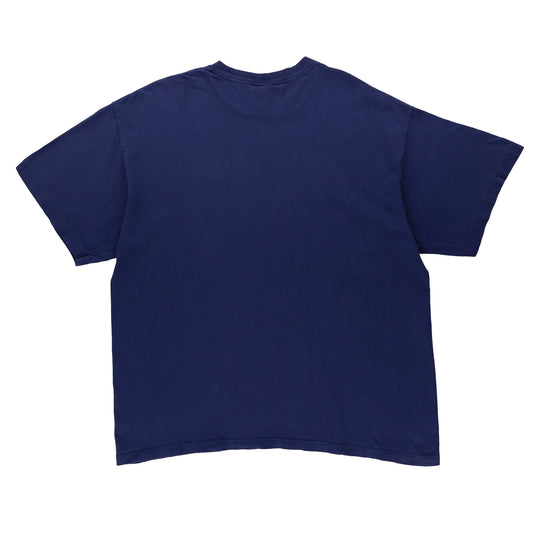 NIKE Vintage 'USA Made' Navy Embroidered Logo Cotton T-Shirt (L)