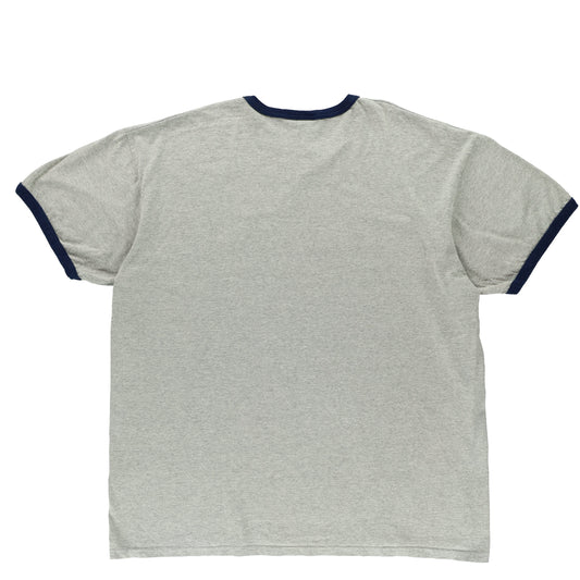 NIKE Vintage Grey Navy Embroidered Logo Ringer Vintage T-Shirt (XL-XXL)