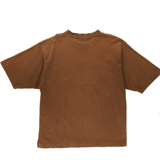 SOUTH POLE Y2K Brown Embroidered Large Logo Cotton T-Shirt (XL)