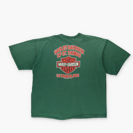 HARLEY DAVIDSON U.S Virgin Islands Green Graphic Cotton T-Shirt (XL)