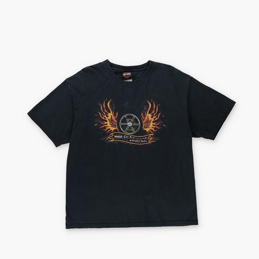 HARLEY DAVIDSON 'USA Made' Flame Double Sided Graphic Cotton T-Shirt (M-L)