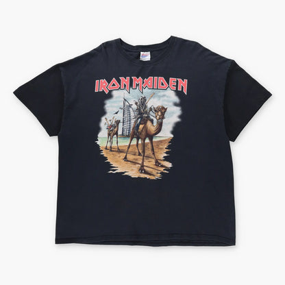 Vintage IRON MAIDEN 'Life & Death' Dubai Heavy Metal Band Music T-Shirt (XXL)