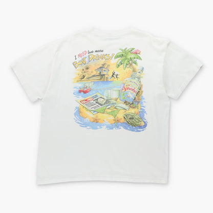 Vintage 1996 CARIBBEAN SOUL 'Somewhere Warmer' Lizard Sunbake White Single Stitch T-Shirt (XXL)