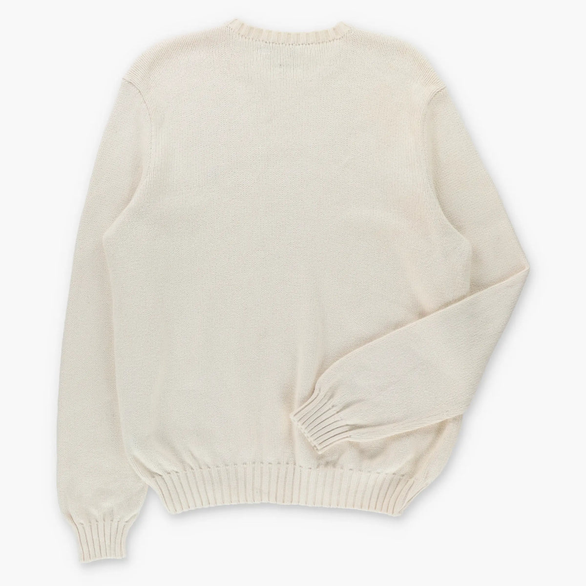 Vintage RALPH LAUREN POLO Embroidered Pony Logo Cream Knit Sweater (L)