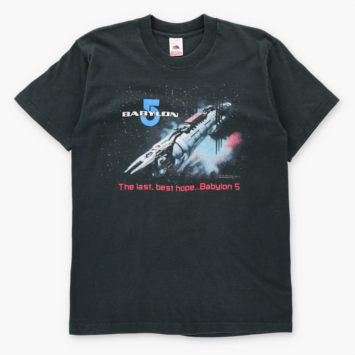 Vintage 1994 Babylon 5 "The Last, Best Hope" Black Single Stitch Sci-Fi Tee (M)