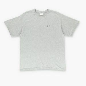 NIKE Embroidered Swoosh Logo Grey & Black Tee (L)
