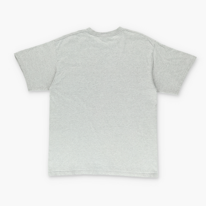 NIKE Embroidered Swoosh Logo Grey & Black Tee (L)