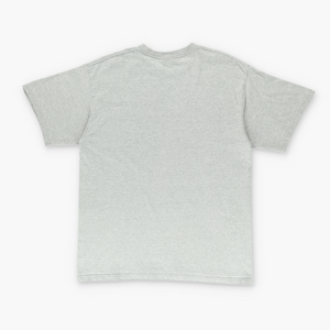 NIKE Embroidered Swoosh Logo Grey & Black Tee (L)