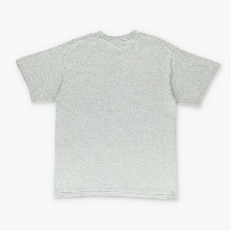 NIKE Embroidered Swoosh Logo Grey & Black Tee (L)